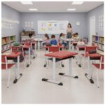 Conjunto Escolar Vermelho com Mesa e Cadeira 03 a 06 Anos