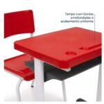 Conjunto Escolar Vermelho com Mesa e Cadeira 03 a 06 Anos