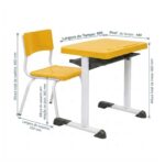 Conjunto Escolar Amarelo com Mesa e Cadeira 03 a 06 Anos