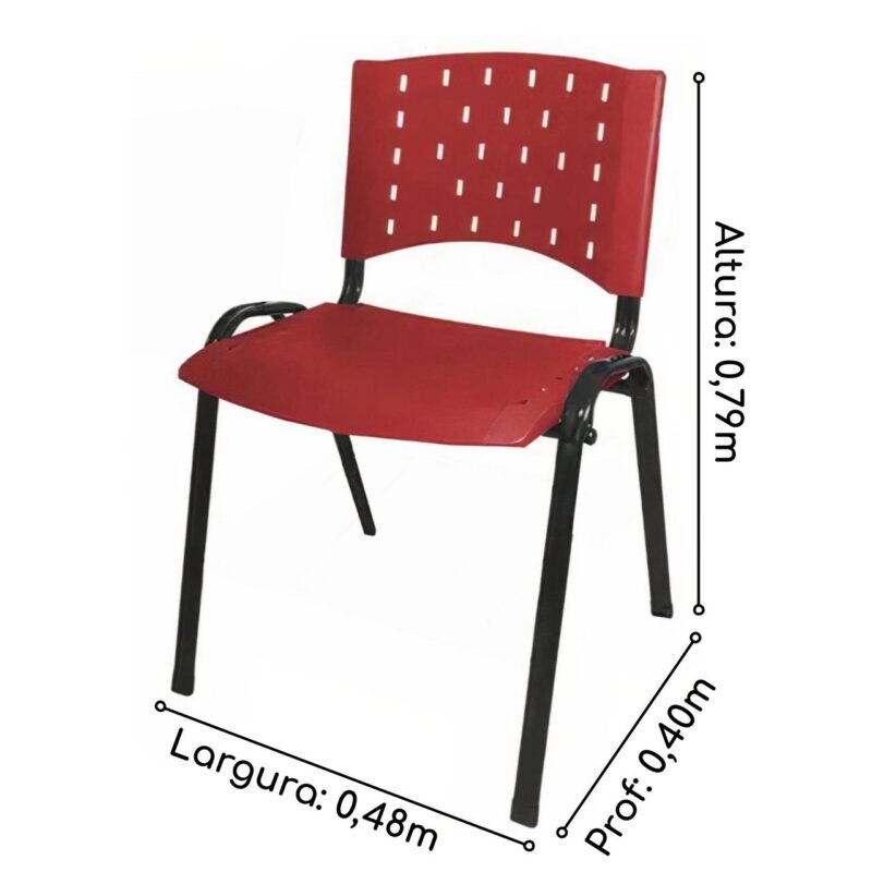 Cadeira Plástica 04 Pés - VERMELHO (Polipropileno) - 31202