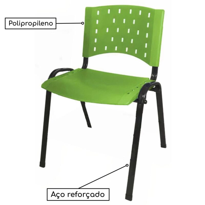 Cadeira Plástica 04 Pés - VERDE (Polipropileno) - 31203