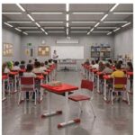 Conjunto Escolar Vermelha com Mesa e Cadeira 06 a 10 Anos