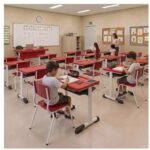 Conjunto Escolar Vermelha com Mesa e Cadeira 06 a 10 Anos
