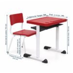 Conjunto Escolar Vermelha com Mesa e Cadeira 06 a 10 Anos
