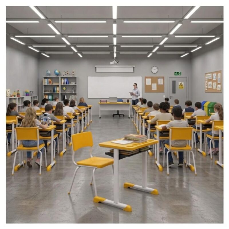 Conjunto Escolar Amarelo com Mesa e Cadeira 06 a 10 Anos