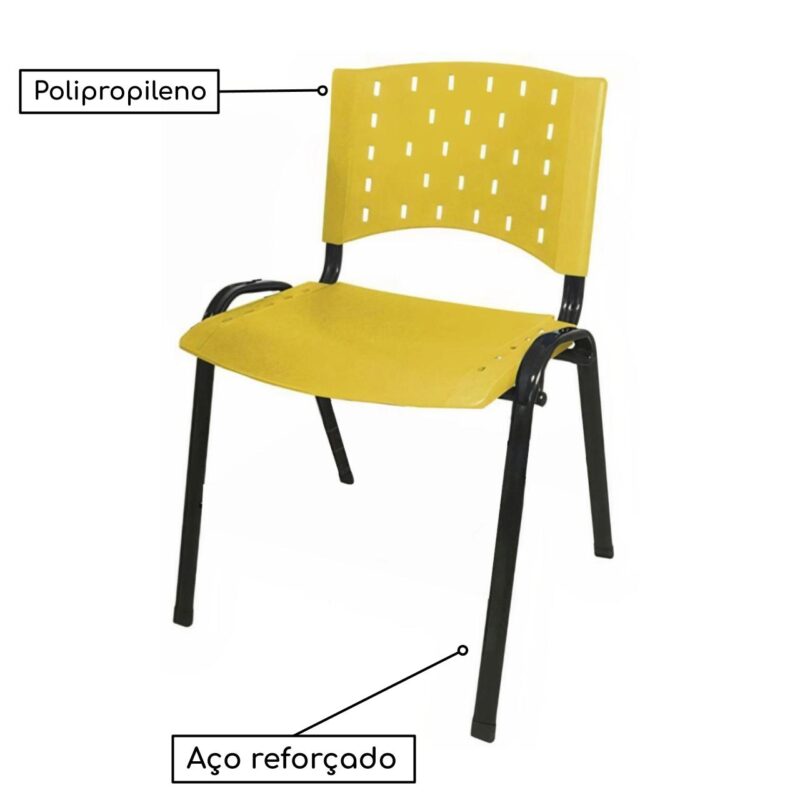 Cadeira Plástica 04 Pés - AMARELO - (Polipropileno) - 31204