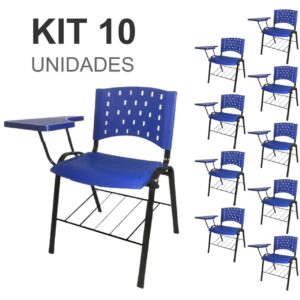 Cadeira Universitária Plástica com Prancheta MDF - COR VERMELHO - POLLO MÓVEIS - 34017