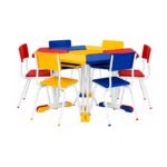 Conjunto Escolar Hexagonal Coletivo com 6 Lugares