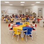 Conjunto Escolar Hexagonal Coletivo com 6 Lugares