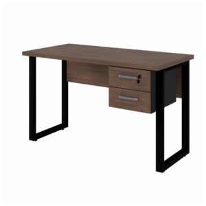 Mesa Escritório PÉ QUADRO - 1,20x0,60m - C/ Gavetas - MARSALA/PRETO - 25471