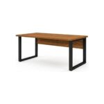 Móveis para Escritório Mesa de Escritório Industrial 1,50 x 0,60cm Nogal Sevilha Tampo 40mm – Escrivaninha Home Office Premium Pollo - Sevilha / Preto - 24472