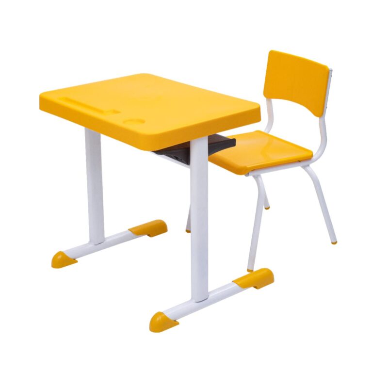 Kit Escolar Individual  – (Mesa e Cadeira) – INFANTIL 03 a 06 Anos COR AMARELO - 41087