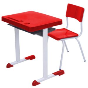 Kit Escolar Individual  – (Mesa e Cadeira) – JUVENIL 06 a 09 Anos COR VERMELHO - 41082