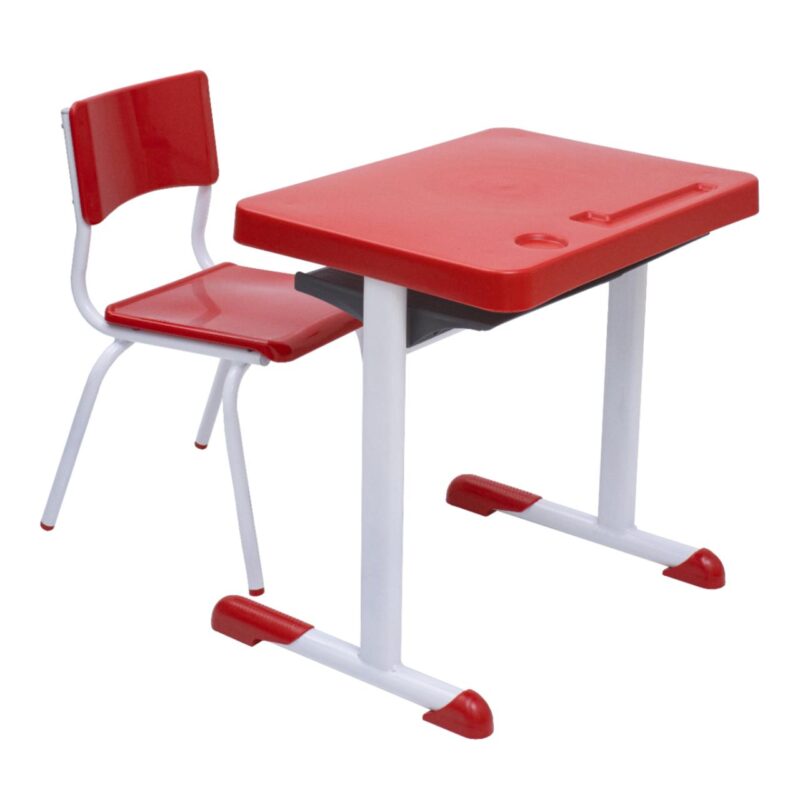 Kit Escolar Individual  – (Mesa e Cadeira) – INFANTIL 03 a 06 Anos COR VERMELHO - 41090