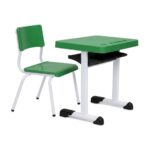 Conjunto Escolar Verde com Mesa e Cadeira 03 a 06 Anos