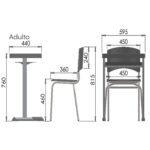 Kit Escolar Individual VERDE – (Mesa e Cadeira) – ADULTO – POLLO MÓVEIS - COR VERDE - 40084