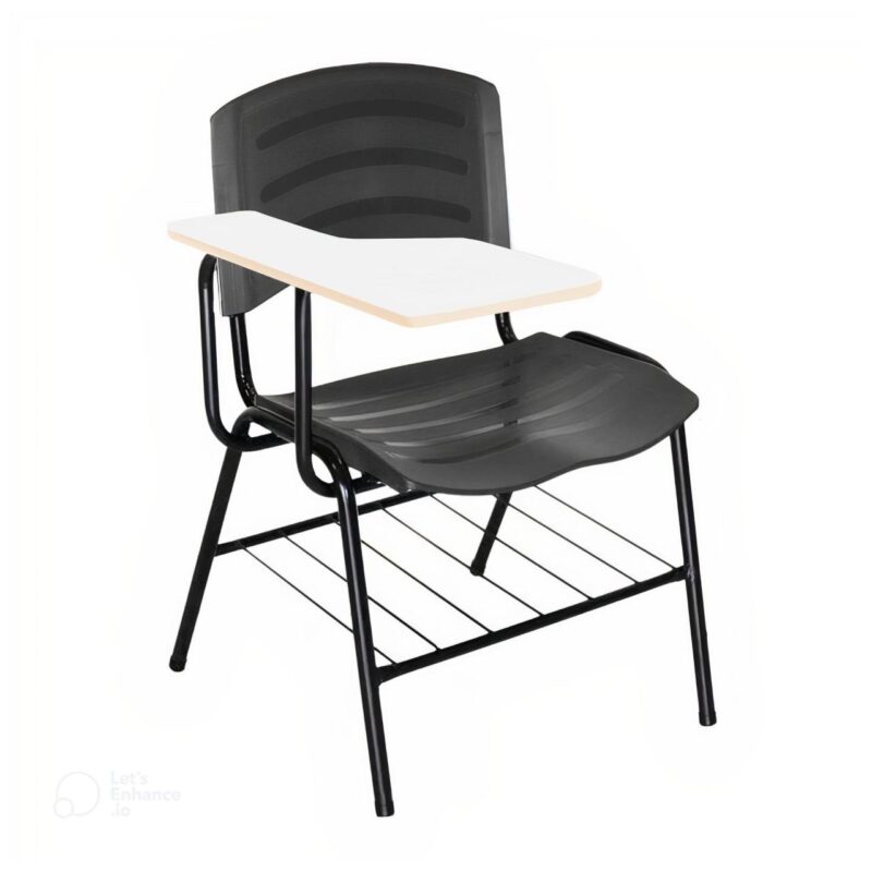Cadeira Universitária Plástica Prancheta MDF - COR PRETO - POLLO MÓVEIS - 34015