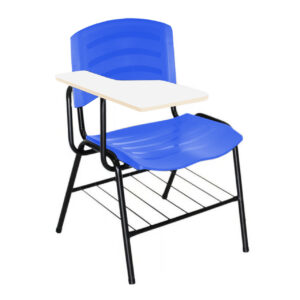 Cadeira Universitária Plástica Prancheta MDF - COR AZUL - POLLO MÓVEIS - 34016