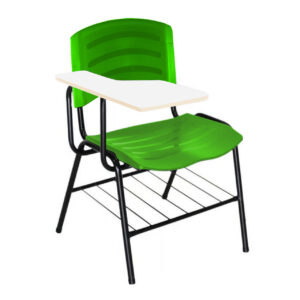 Cadeira Universitária Plástica com Prancheta MDF - COR VERDE - POLLO MÓVEIS - 34018