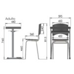 Conjunto Escolar Individual Adulto com Mesa e Cadeira Azul