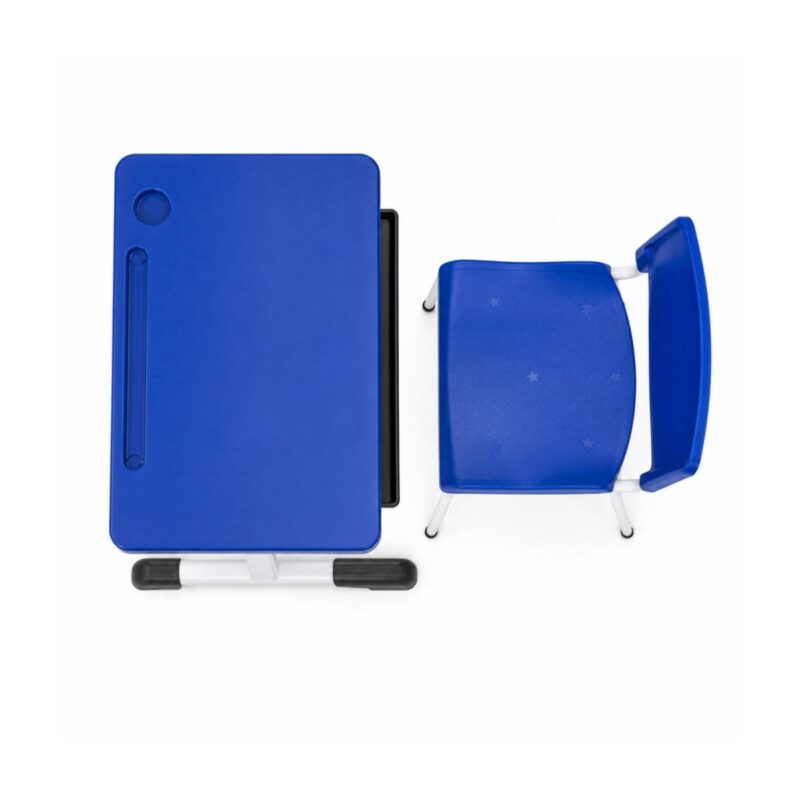 Conjunto Escolar Individual Adulto com Mesa e Cadeira Azul
