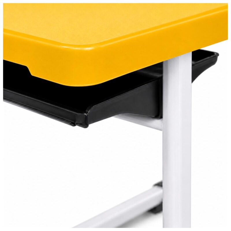 Conjunto Escolar Individual Adulto com Mesa e Cadeira Amarelo