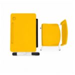 Conjunto Escolar Individual Adulto com Mesa e Cadeira Amarelo