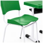 Conjunto Escolar Individual Adulto com Mesa e Cadeira Verde