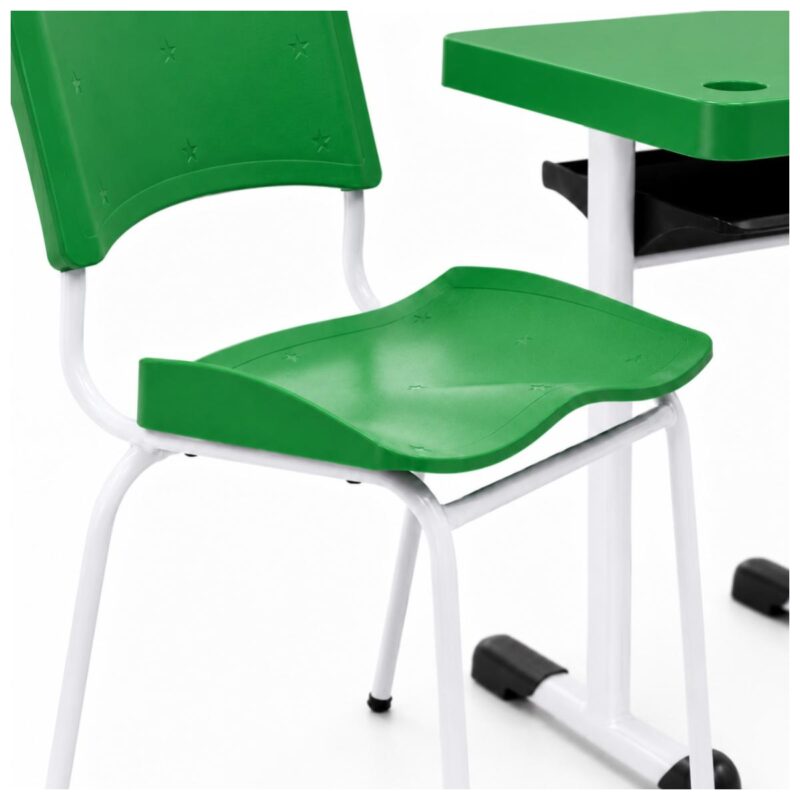 Conjunto Escolar Individual Adulto com Mesa e Cadeira Verde