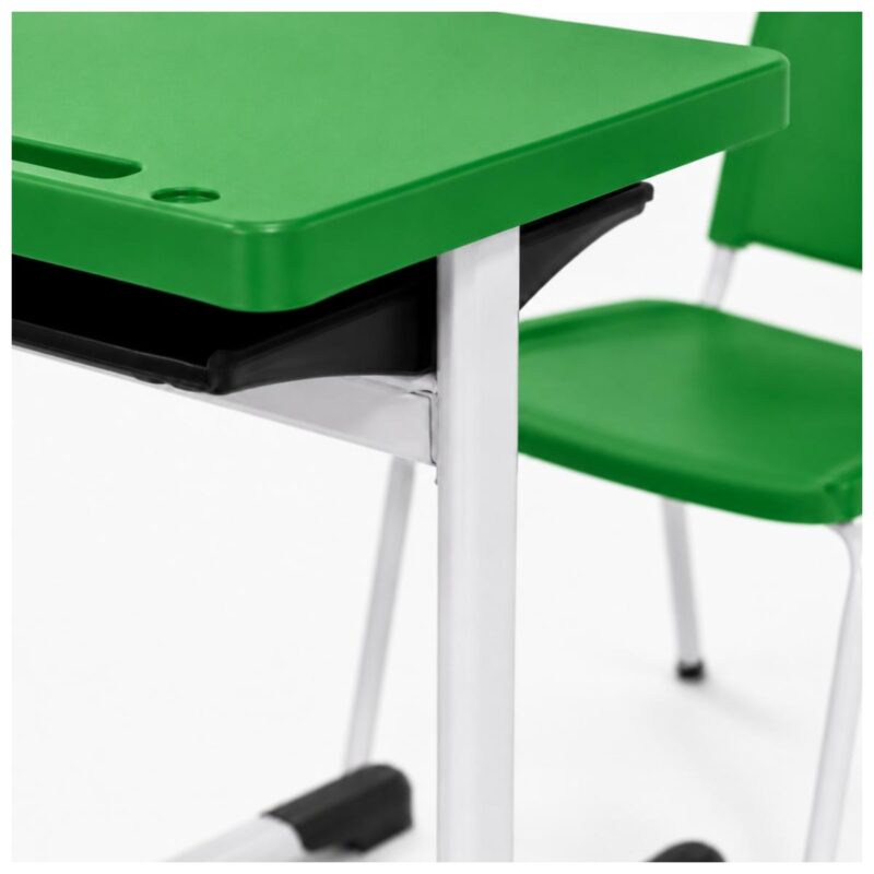 Conjunto Escolar Individual Adulto com Mesa e Cadeira Verde