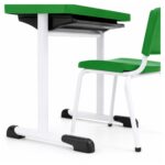 Conjunto Escolar Individual Adulto com Mesa e Cadeira Verde