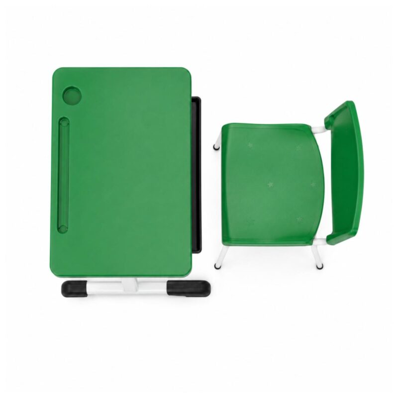 Conjunto Escolar Individual Adulto com Mesa e Cadeira Verde