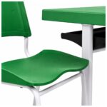 Conjunto Escolar Individual Adulto com Mesa e Cadeira Verde