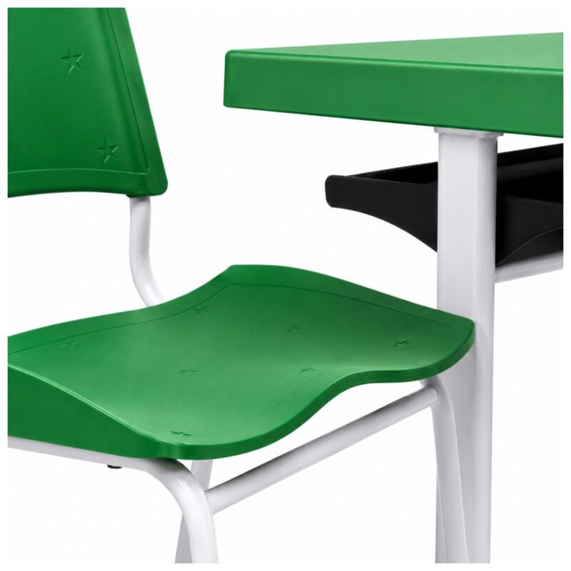 Conjunto Escolar Individual Adulto com Mesa e Cadeira Verde