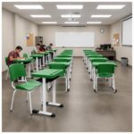 Conjunto Escolar Individual Adulto com Mesa e Cadeira Verde