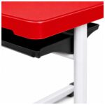 Conjunto Escolar Individual Adulto com Mesa e Cadeira Vermelho