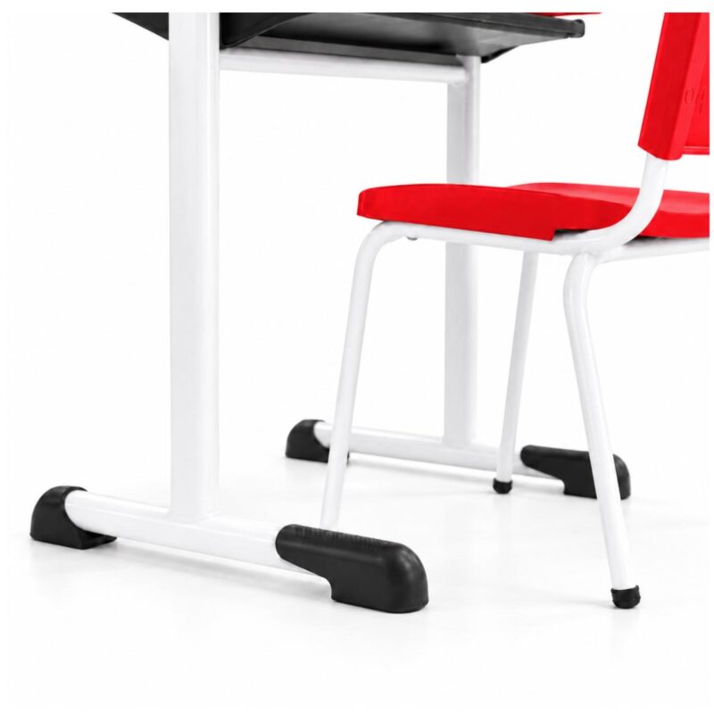 Conjunto Escolar Individual Adulto com Mesa e Cadeira Vermelho
