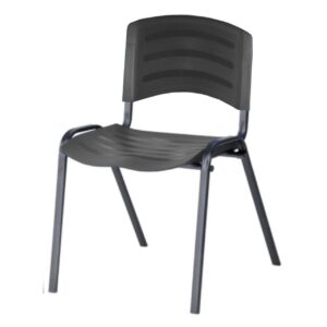Cadeira Fixa Plástica  04 pés Cor Preto (Polipropileno) - Pollo Móveis - 31206