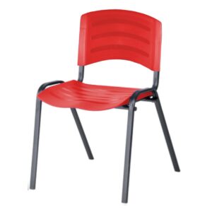 Cadeira Fixa Plástica 04 pés Cor Vermelho (Polipropileno) - Pollo Móveis - 31208