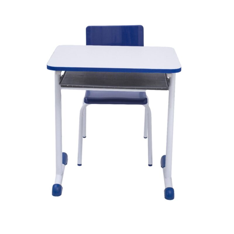 Kit Escolar Individual AZUL – (Mesa e Cadeira) – INFANTIL – MADEIRA - COR AZUL - 40085