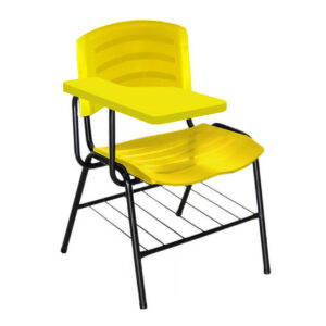 Cadeira Universitária Plástica com Prancheta PLÁSTICA - COR AMARELO - POLLO MÓVEIS - 34025