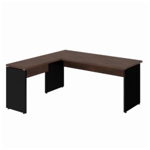 Mesa em L (Mesa 1,35m + Mesa Auxiliar) – S/ Gavetas MARSALA/PRETO – 25422