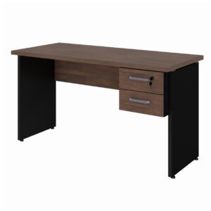 Mesa Escritório PÉ PAINEL – 1,35×0,60m – C/ Gavetas – MARSALA/PRETO – 25421