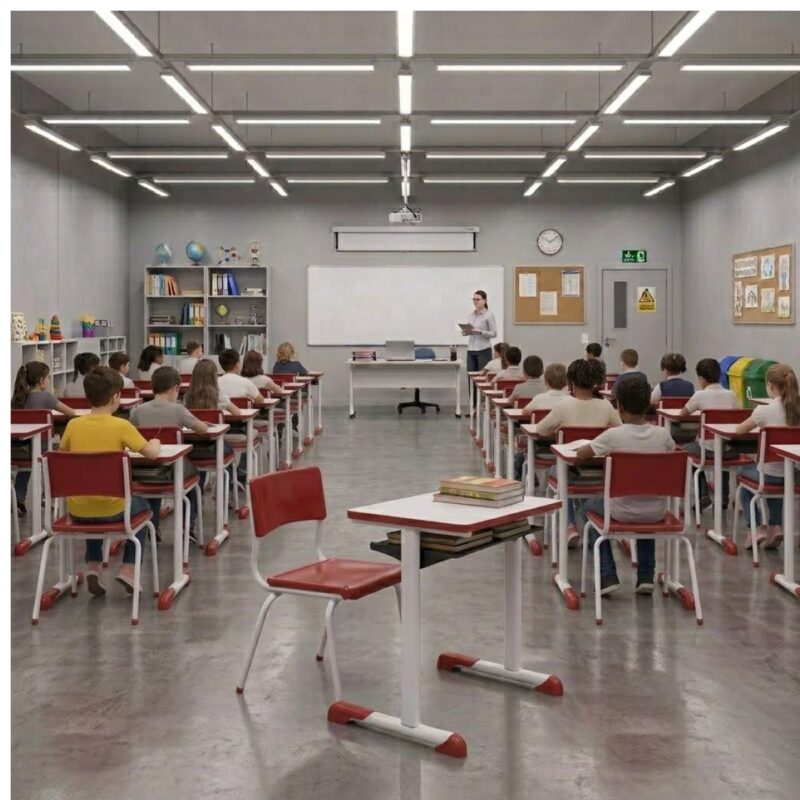 Conjunto Escolar Vermelho com Mesa e Cadeira 06 a 10 Anos