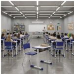 Conjunto Escolar Azul com Mesa e Cadeira 06 a 10 Anos
