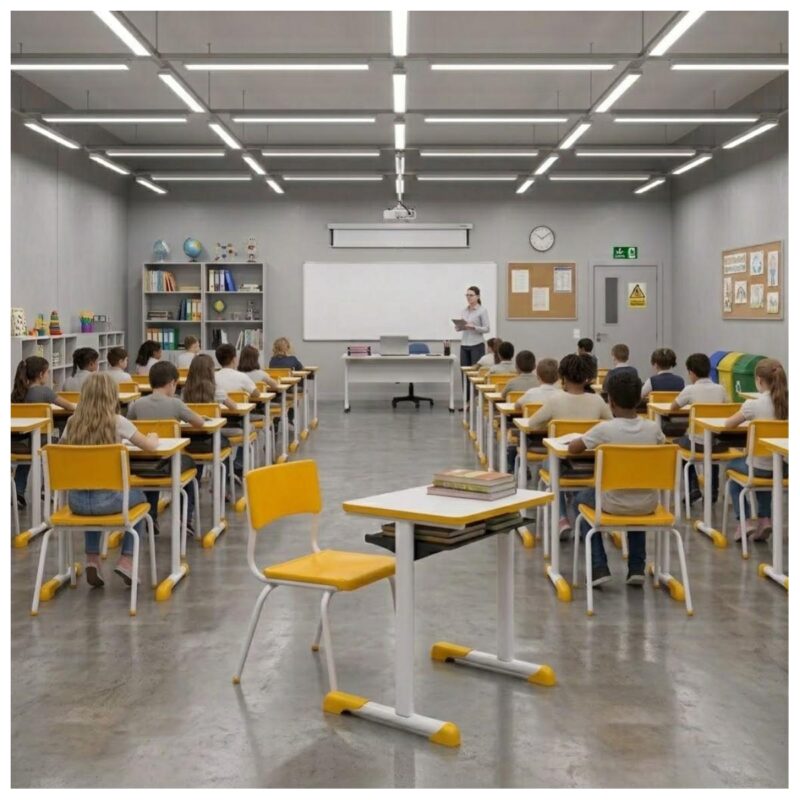 Conjunto Escolar Amarelo com Mesa e Cadeira 06 a 10 Anos