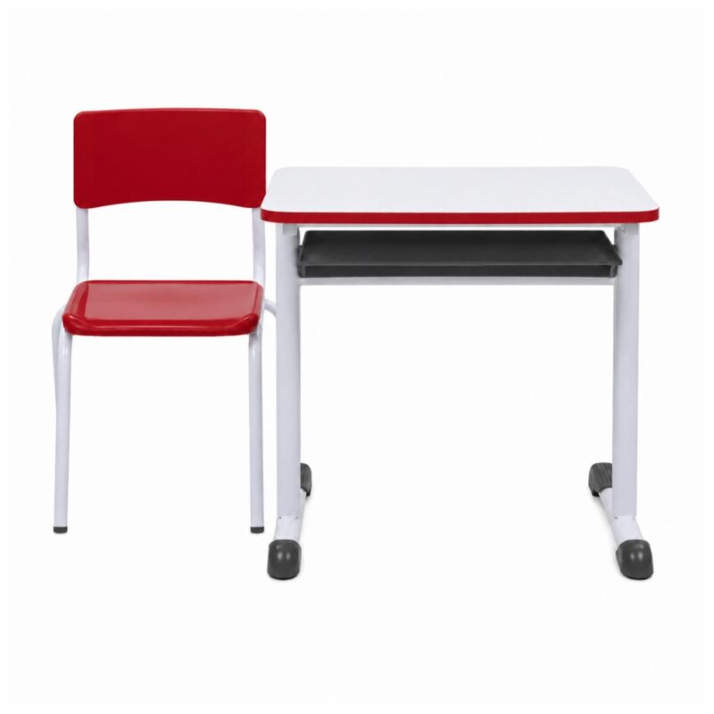 Conjunto Escolar Vermelho com Mesa e Cadeira 06 a 10 Anos