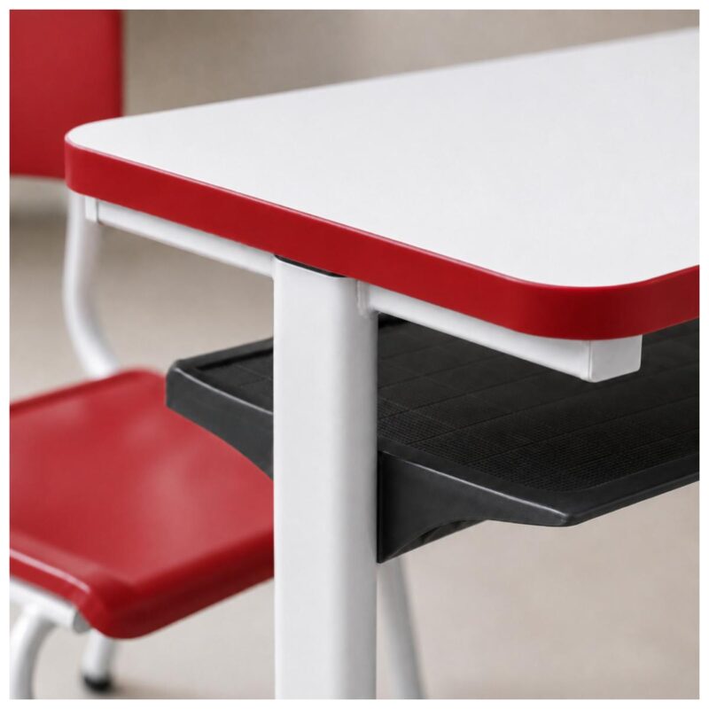 Conjunto Escolar Vermelho com Mesa e Cadeira 06 a 10 Anos