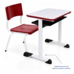 Conjunto Escolar Vermelho com Mesa e Cadeira 06 a 10 Anos