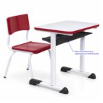 Conjunto Escolar Vermelho com Mesa e Cadeira 06 a 10 Anos